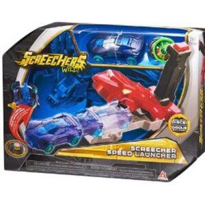Screechers Wild Rapid Fire Disc Blaster Purple Car Speed Launcher Damaged Box